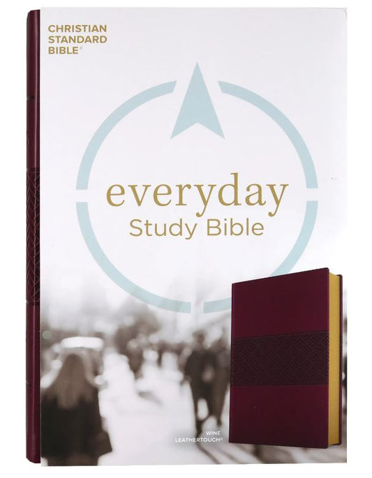 CSB Everyday Study Bible - Wine Leathertouch