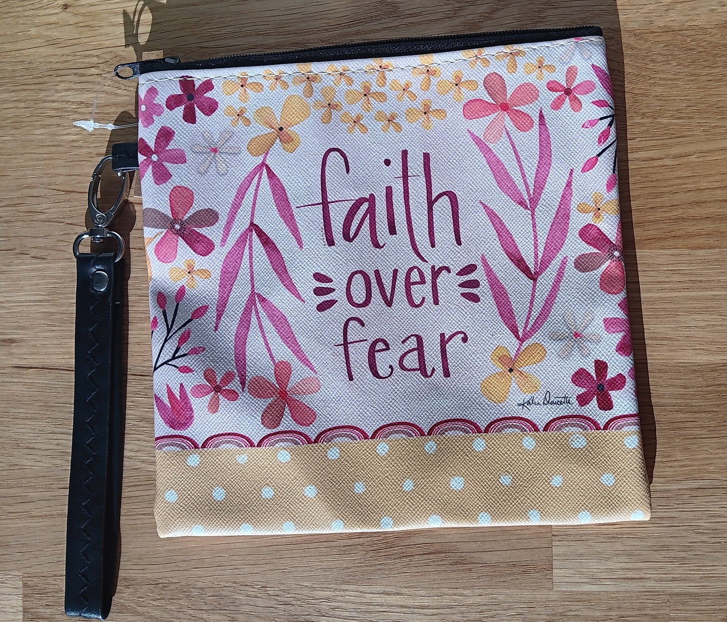 Faith Over Fear Wristlet - Purse/Bag with Zipper