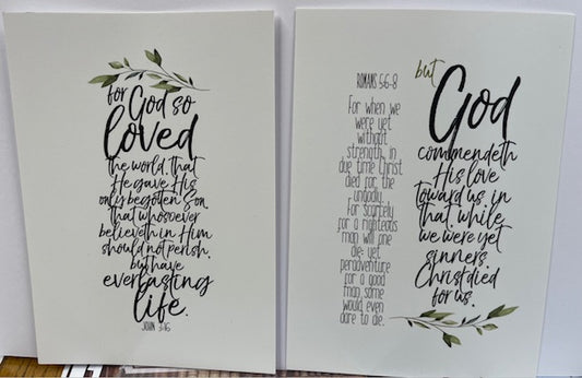 A6 Double Sided Encouragement Card - For God so loved