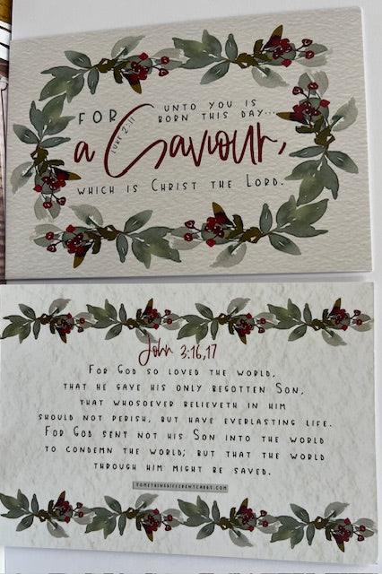 A6 Double Sided Encouragement Card - For unto you is born this day