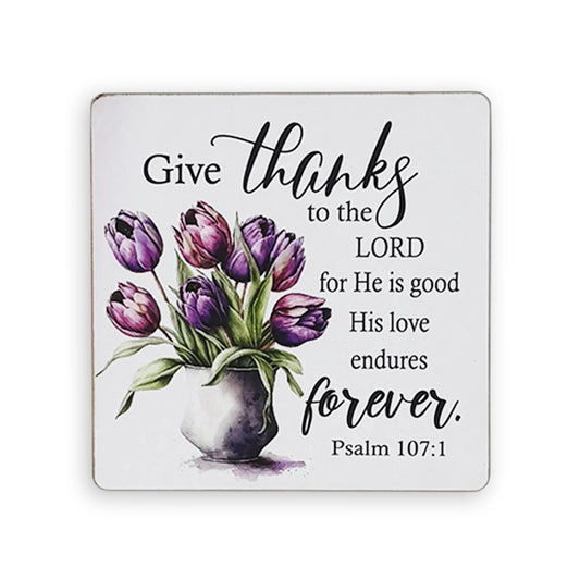 Wooden Coaster - Give Thanks