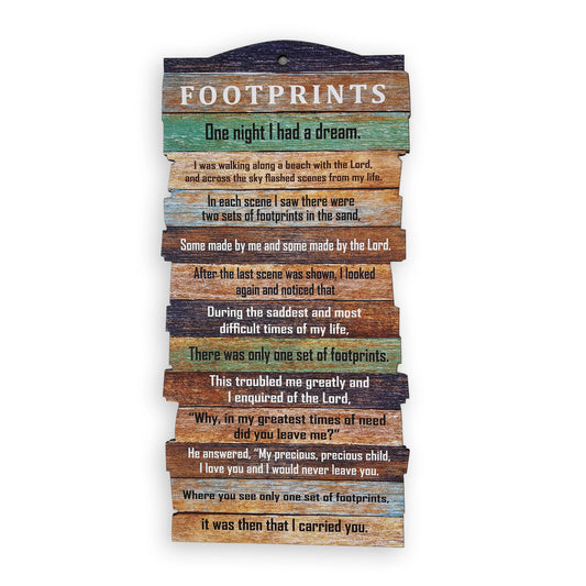 Wooden Plaque - Footprints