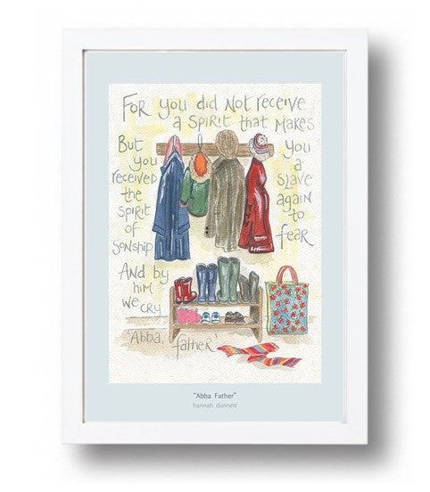 Abba Father - HAN16 - Hannah Dunnet Grey Framed A4 Print