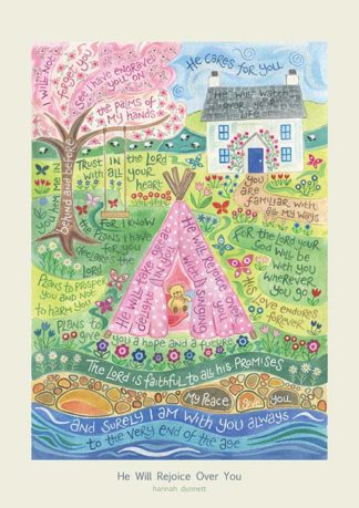 He will rejoice over you - Hannah Dunnett Greeting Card