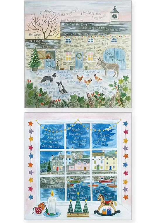 Hannah Dunnett Christmas Pack of 10 cards - O Come to Us & The Silent Stars