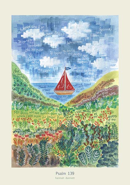 Hannah Dunnett HAN44 - Psalm 139 Black Framed Print