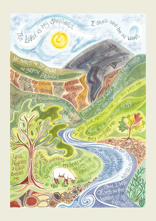 Psalm 23 - HAN104 - single notelet - Hannah Dunnett