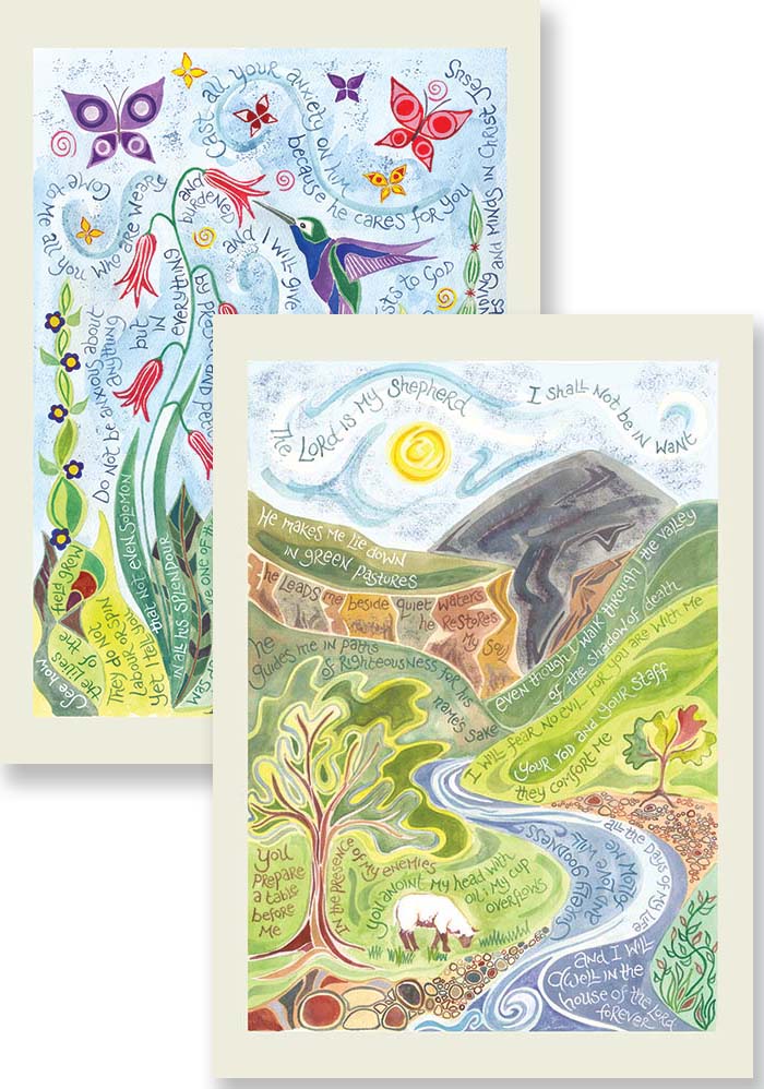 Notecards - Hannah Dunnett - Psalm 23 and Do Not Worry