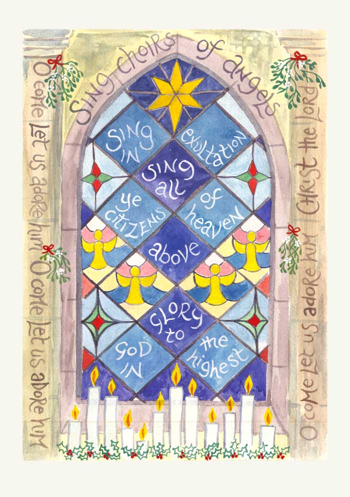 Sing Choirs of Angels Hannah Dunnett Christmas Card
