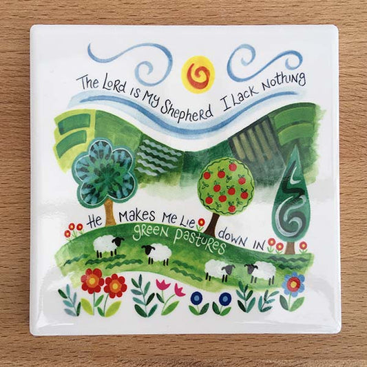 Ceramic Coaster - Hannah Dunnett - The Lord is my Shepherd