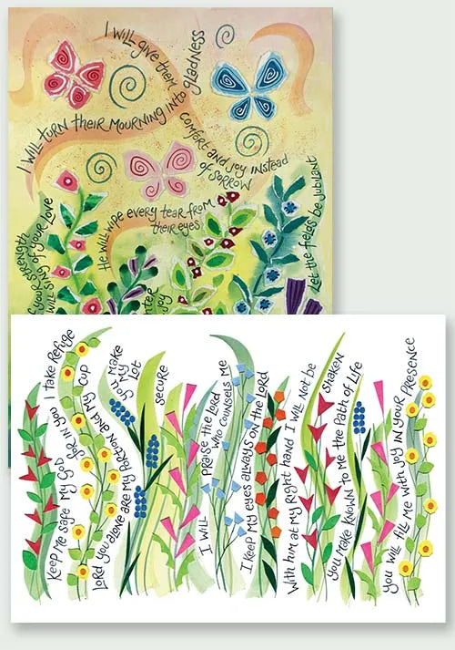 Hannah Dunnett Pack of 10 Cards/Notelets - I Will Sing & Fill Me With Joy