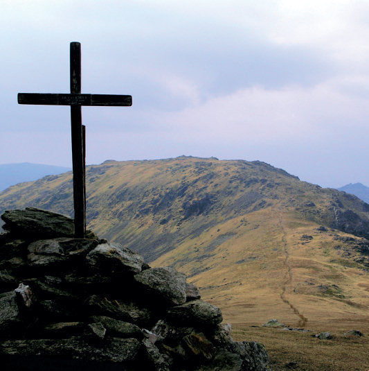 Cross and mountain path Card