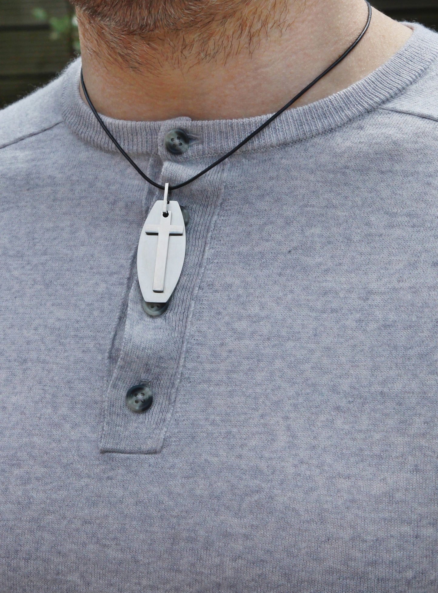 Stainless Steel Layered Cross Pendant