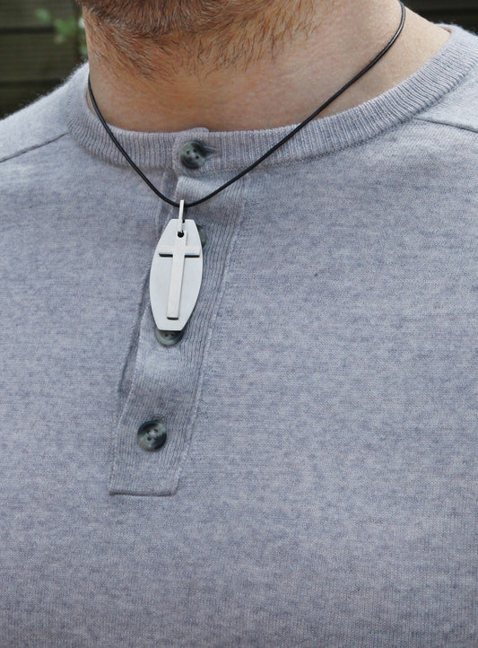 Stainless Steel Layered Cross Pendant