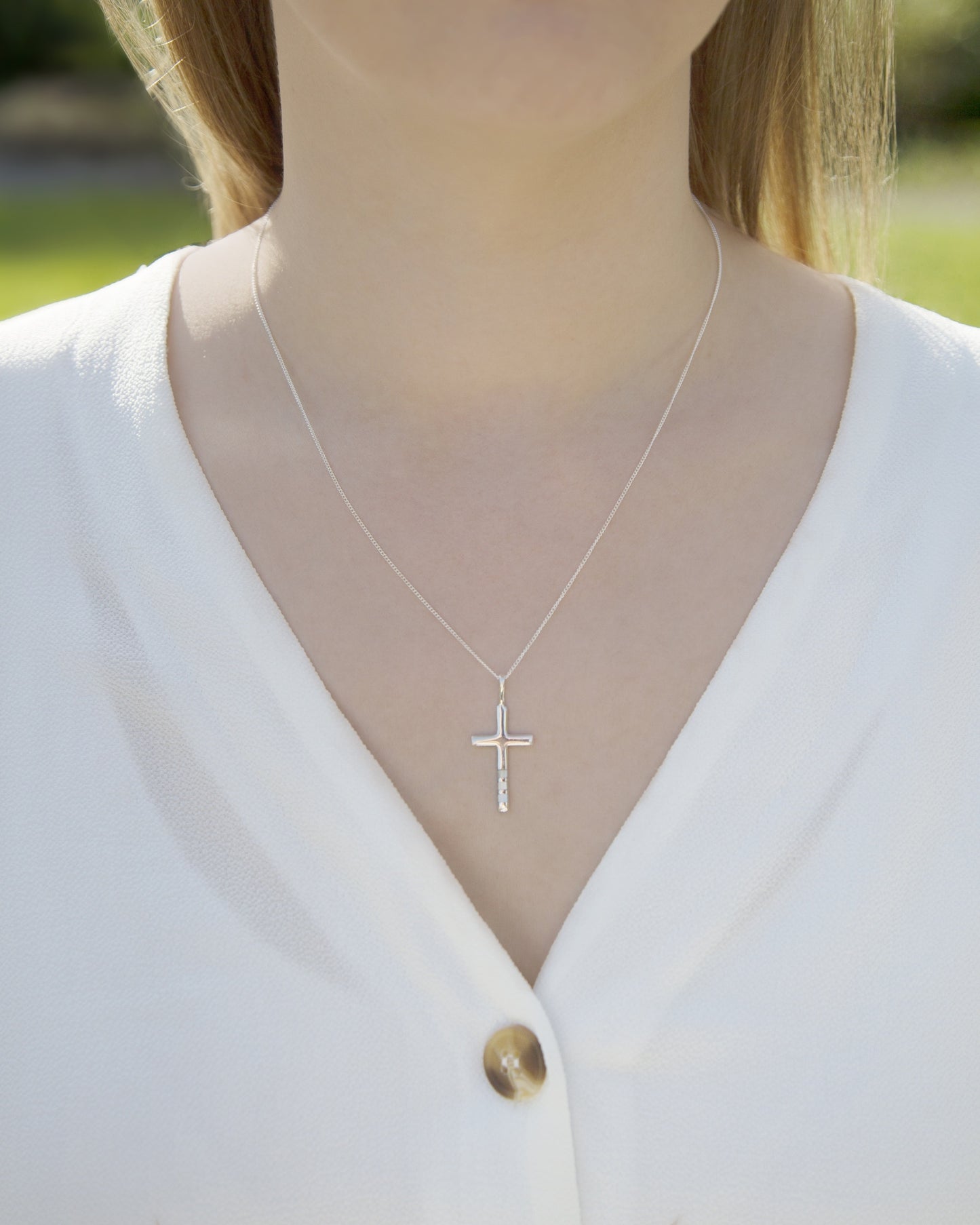 Sterling Silver Cross Inlaid With Pauashell