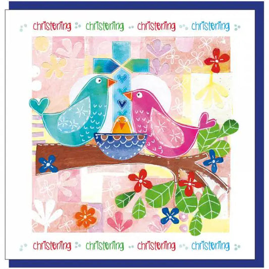 Christening Card - Birds