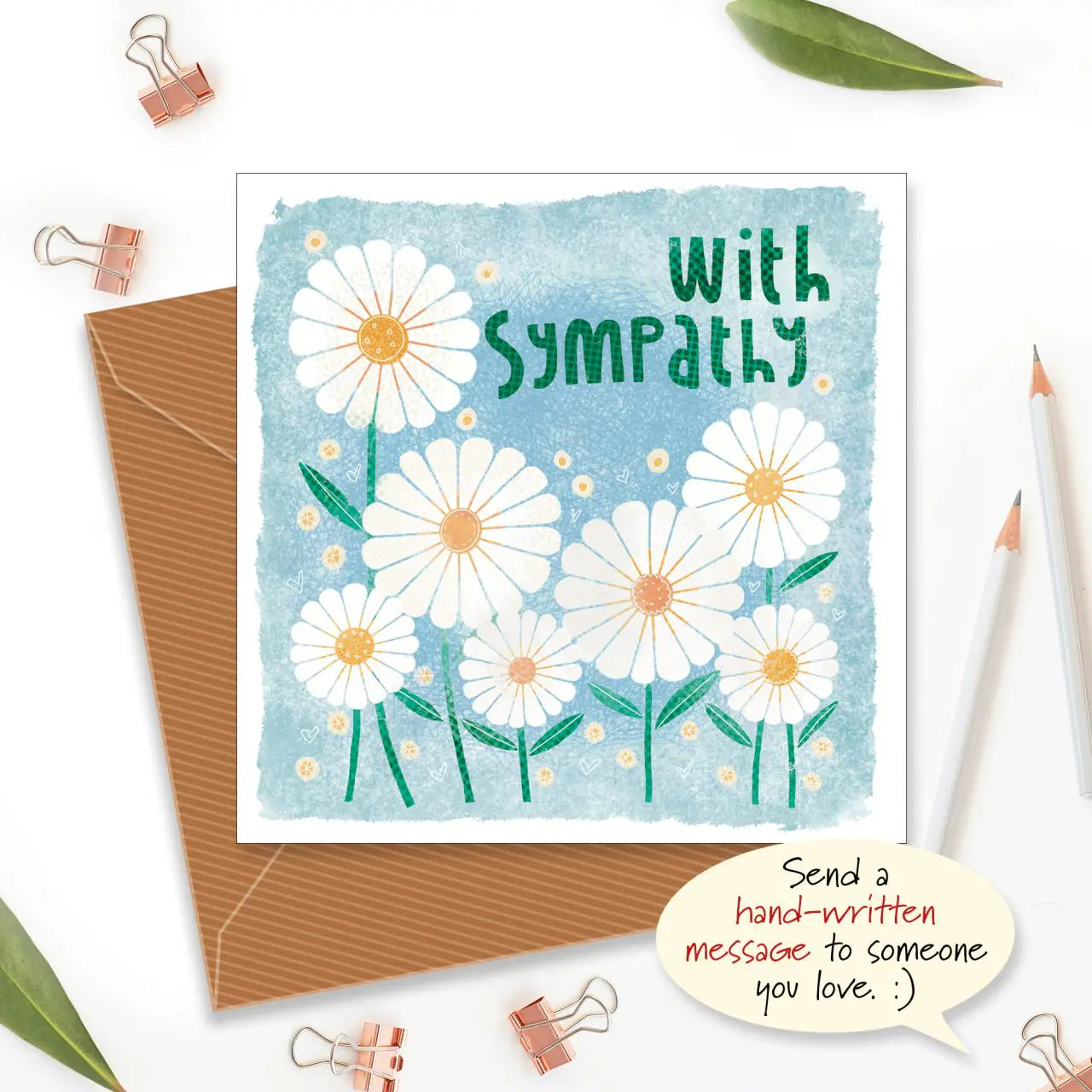 With Sympathy Card - Daisy