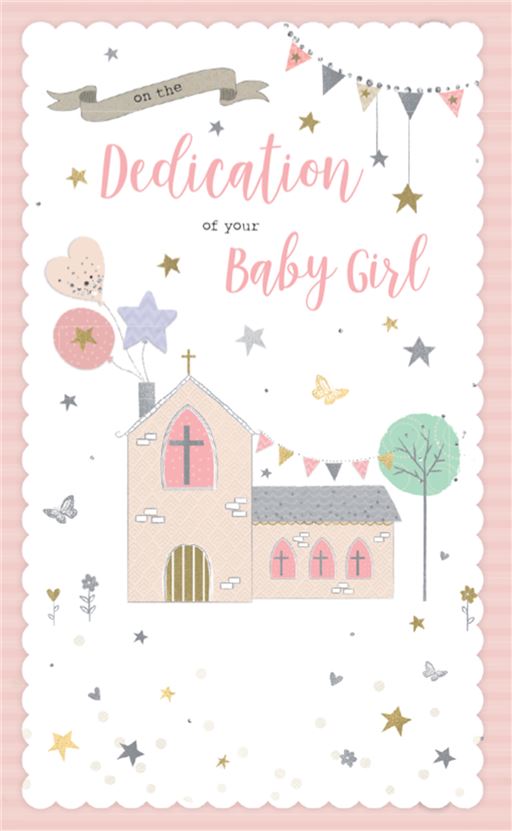 Dedication of your baby Girl Card