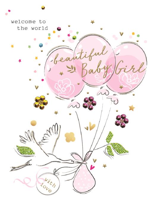 Welcome Baby Girl Card