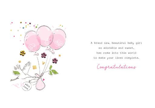 Welcome Baby Girl Card