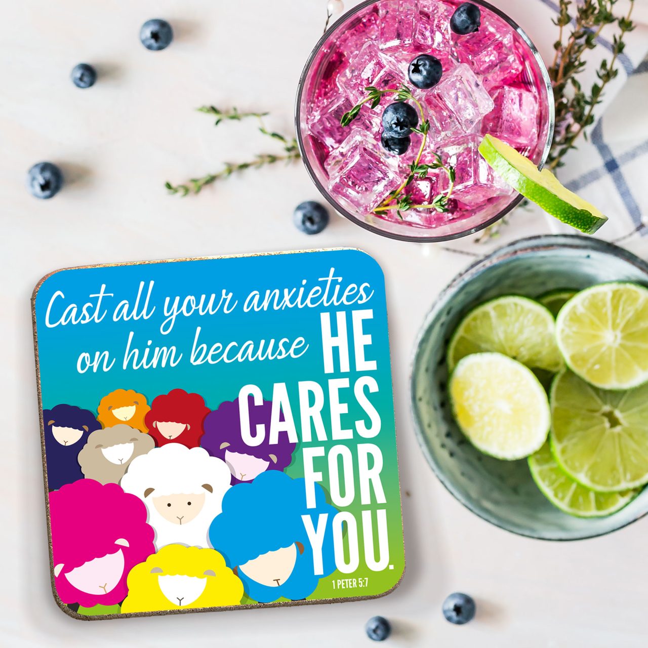Cast All Your Anxieties Coaster