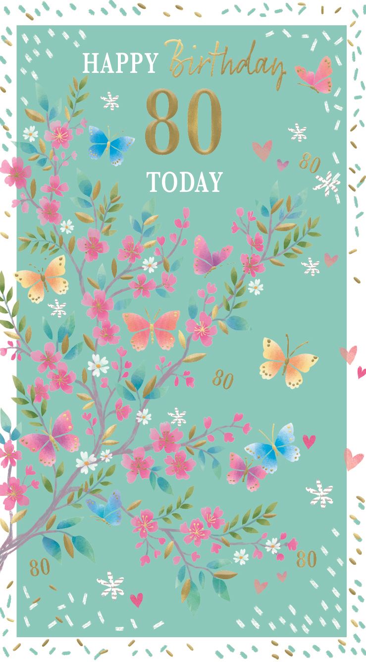 Happy Birthday 80 Today Card