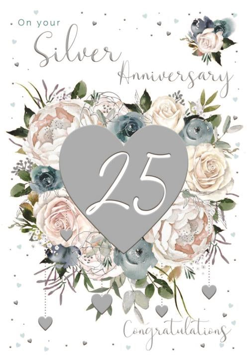 25th Silver Wedding Anniversary - Card
