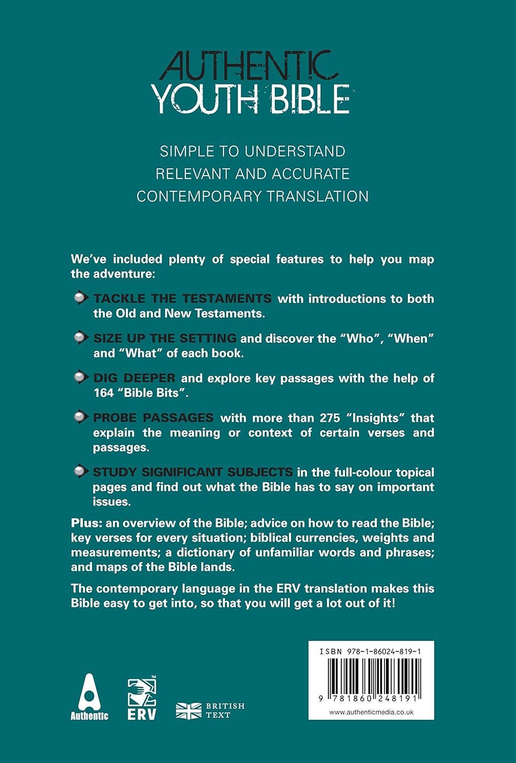 Authentic Youth Bible ERV - Teal