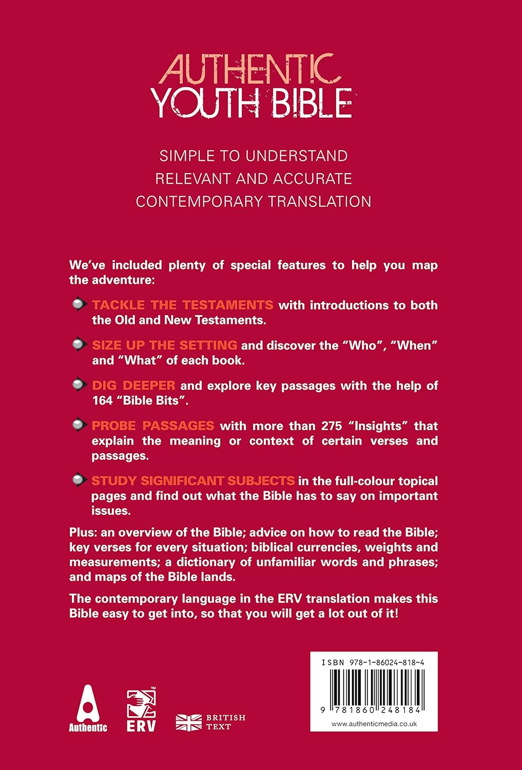 Authentic Youth Bible ERV - Red