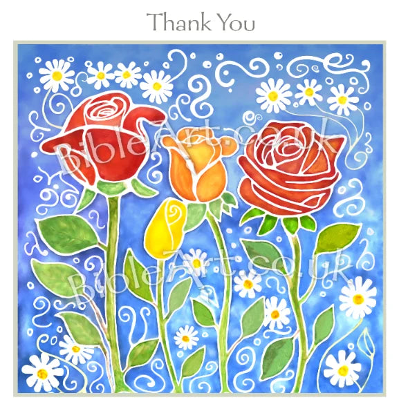 Thank you card Roses