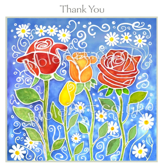 Thank you card Roses
