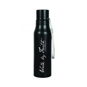 Water Bottle - Black Metal - Walk By Faith
