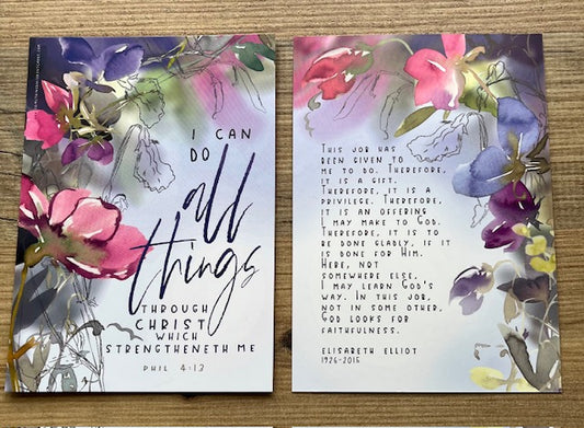 A6 Double Sided Encouragement Card - I can do all things