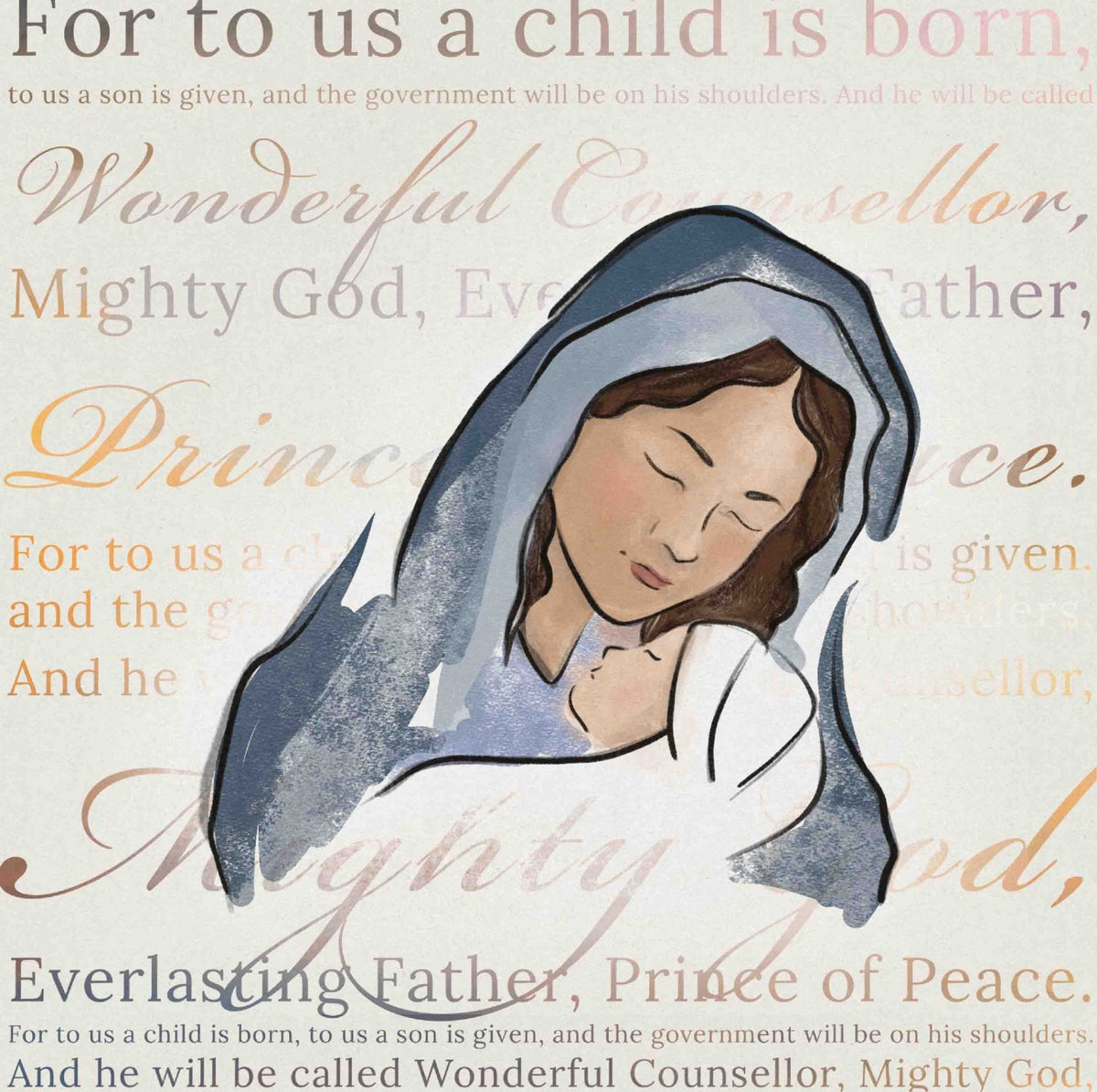Mary - Isaiah 9 v 6 - Christmas Cards  - Trussell Trust