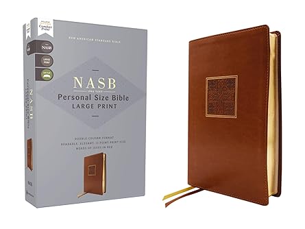 NASB Personal Size Bible - Large Print - Leathersoft Brown