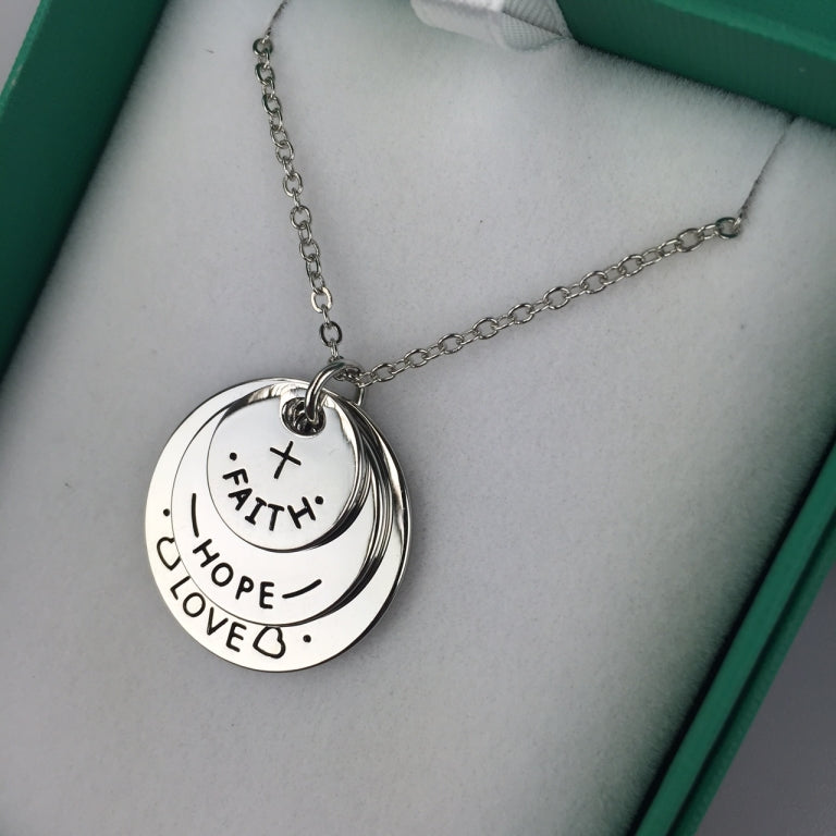 Faith Hope Love Triple Disc Necklace