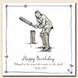 Birthday Card - Cricketer - Blank inside