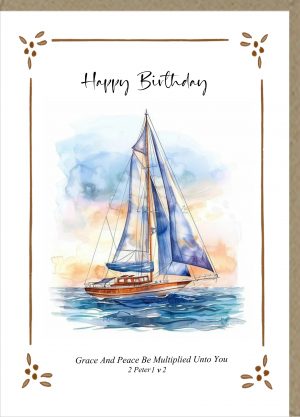 Birthday Card - Yacht - Blank inside
