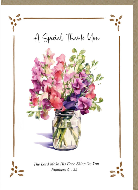Thank you Card  - Sweet Peas