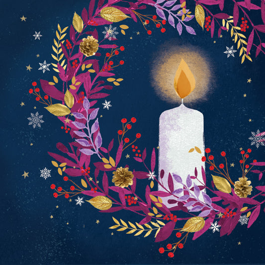Candle Wreath Christmas Cards