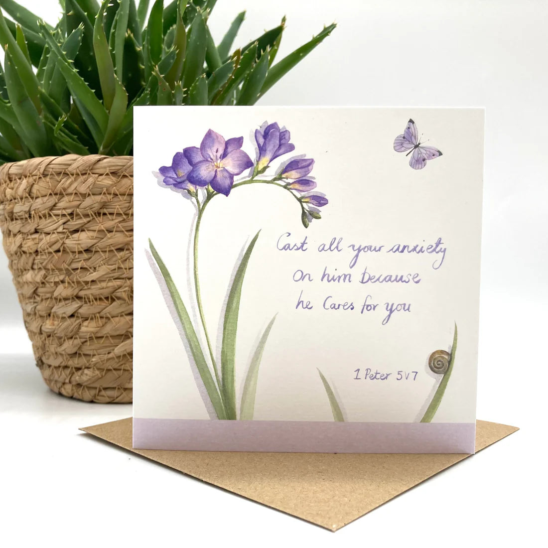 Freesia - Cast all your anxiety - Card