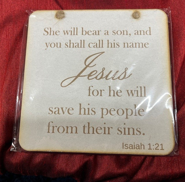 Christmas Plaque - She will bear a son ....