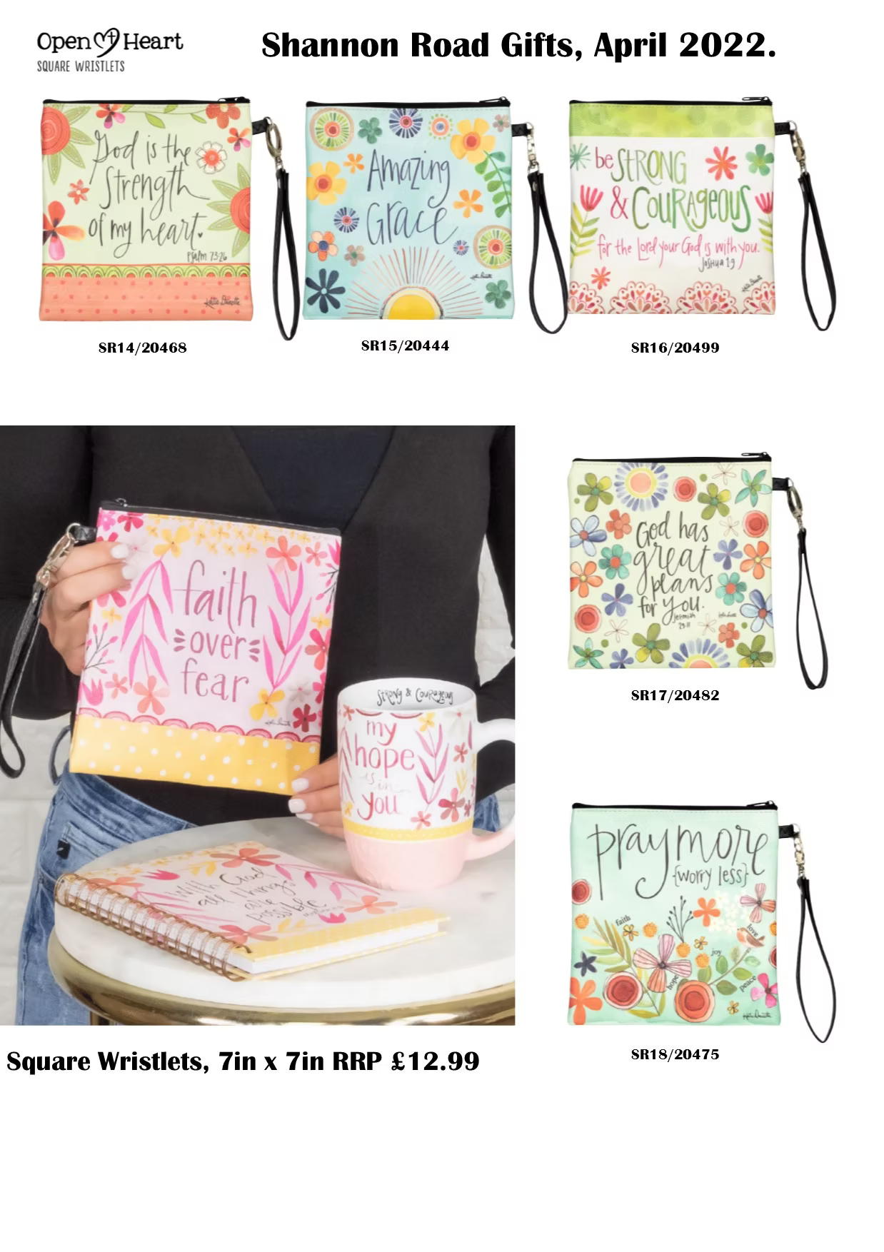 Be Strong and Courageous Wristlet - Purse/Bag with Zipper