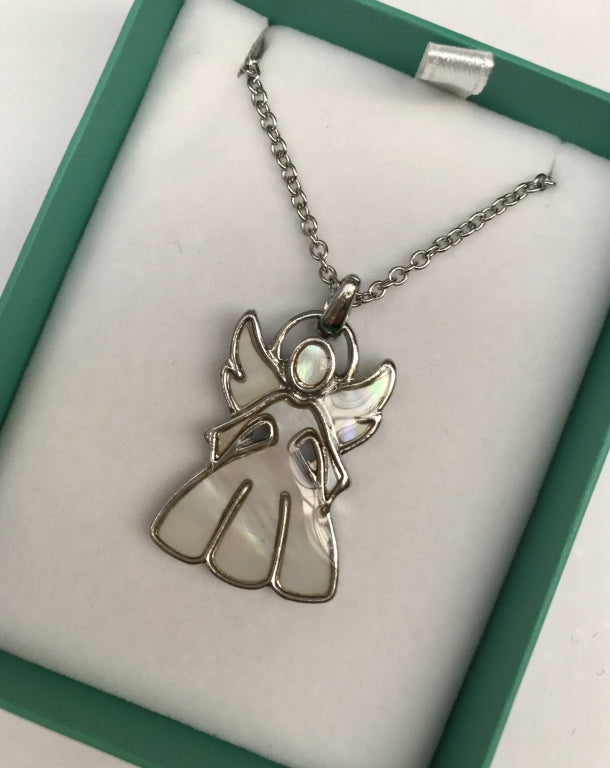 Angel Necklace Inlaid Mother of Pearl