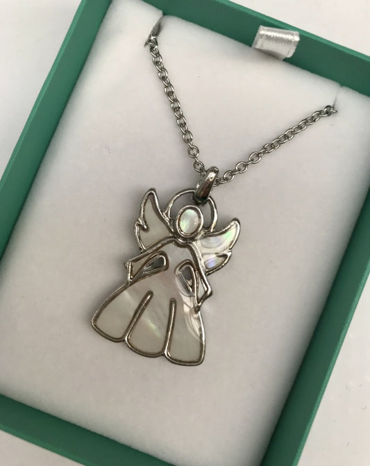 Angel Necklace Inlaid Mother of Pearl