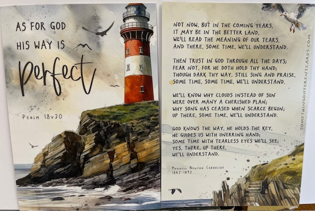 A6 Double Sided Encouragement Card - As for God His way is perfect