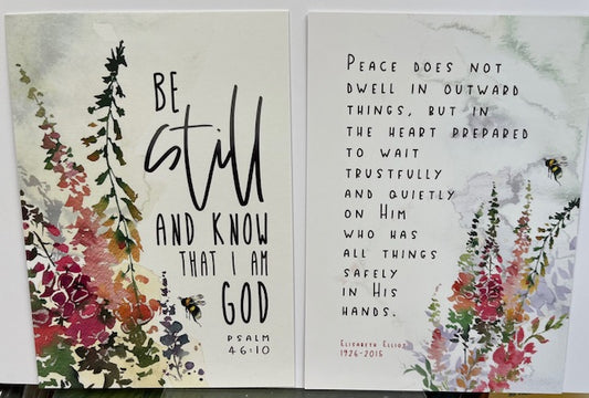 A6 Double Sided Encouragement Cards - Be still and know