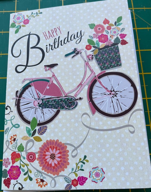 Birthday Card - Happy Birthday - Bicycle