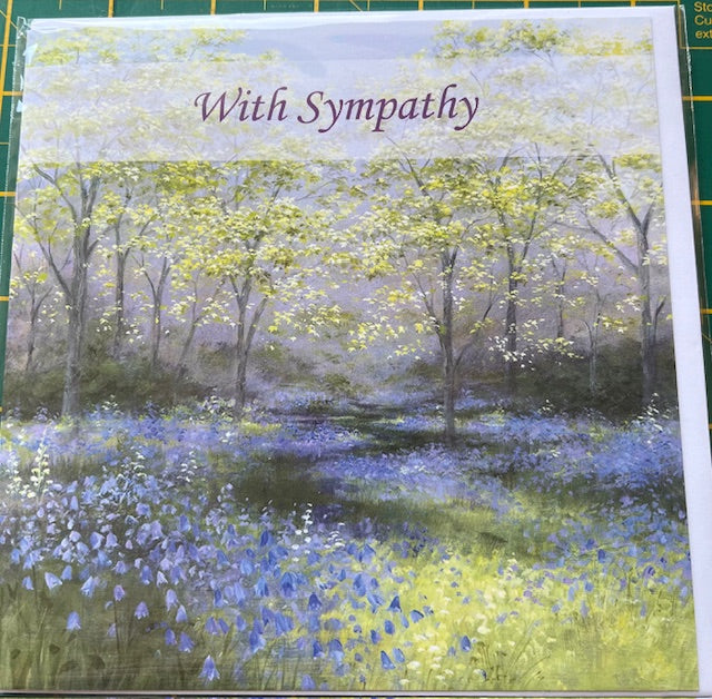 Greeting Card - With Sympathy - Bluebell Wood