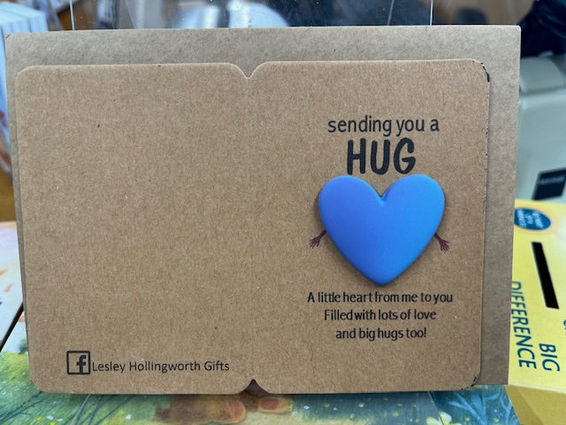 Sending you a Hug - Blue  or Pink - Lesley Hollingworth